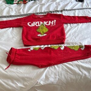 Red Grinch Sweatshirt and Pants Set